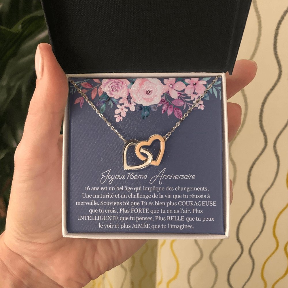 ANNIMERVEILLE • Collier 16ème Anniversaire Double Cœur - Lehnaa