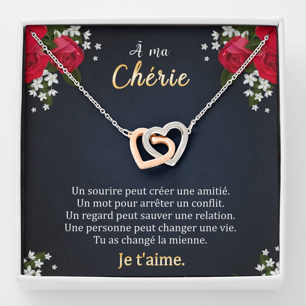 Collier déclaration d'amour double cœur - Eternity -À ma chérie